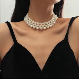 Faux pearl necklace