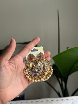Pink /blue /golden earrings 