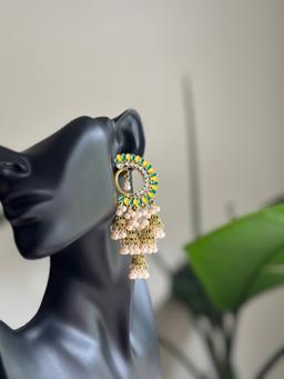 Yellow and green jhumki