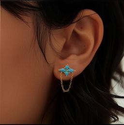 Sterling silver flower earring